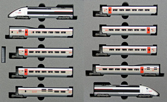 KATO 10-1325 TGV Lyria 10-car set Z04-9863 Drawbar Set A&B 10両套裝 N比例鐵路動力模型
